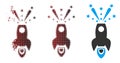 Dispersed Pixel Halftone Space Rocket Boom Icon Royalty Free Stock Photo