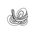 Vector spaghetti a black line. Simple food and cooking illustration
