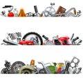 Vector Spare Parts Borders Royalty Free Stock Photo