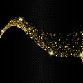Vector sparkling golden glitter abstract wave Royalty Free Stock Photo