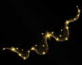 Vector sparkling golden glitter abstract wave isolated Royalty Free Stock Photo