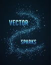 Vector sparks isolated on dark background Royalty Free Stock Photo