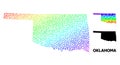 Vector Spectral Pixel Map of Oklahoma State Royalty Free Stock Photo