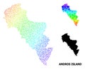 Vector Spectral Pixelated Map of Greece - Andros Island