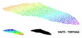 Vector Spectrum Dot Map of Haiti Tortuga Island