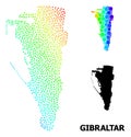 Vector Spectrum Dotted Map of Gibraltar