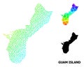 Vector Spectrum Dotted Map of Guam Island