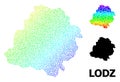 Vector Spectrum Dotted Map of Lodz Province