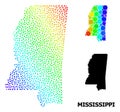 Vector Spectrum Dotted Map of Mississippi State