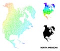 Vector Spectrum Dotted Map of North America Royalty Free Stock Photo