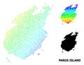 Vector Spectrum Dotted Map of Paros Island