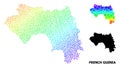 Vector Spectrum Gradient Dotted Map of French Guinea