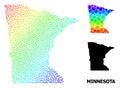 Vector Spectrum Gradient Dotted Map of Minnesota State Royalty Free Stock Photo