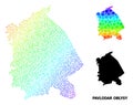 Vector Spectrum Gradient Dotted Map of Pavlodar Region Royalty Free Stock Photo