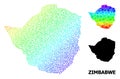 Vector Spectrum Gradient Dotted Map of Zimbabwe