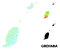 Vector Spectrum Gradient Pixel Map of Grenada Islands Royalty Free Stock Photo