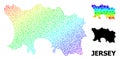 Vector Spectrum Gradient Pixel Map of Jersey Island