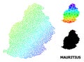 Vector Spectrum Gradient Pixelated Map of Mauritius Island Royalty Free Stock Photo