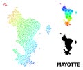 Vector Spectrum Gradient Pixelated Map of Mayotte Islands Royalty Free Stock Photo