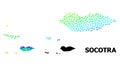 Vector Spectrum Pixelated Map of Socotra Archipelago