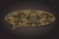 Vector speech bubble of camouflage fabric pattern