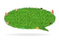 Vector speech bubble green grass texture backgroun Royalty Free Stock Photo