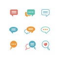 Vector Speech bubble icon set on white background Royalty Free Stock Photo