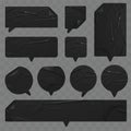 Vector speech bubbles with black Stickers labels tags of different shapes Royalty Free Stock Photo