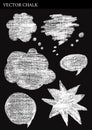 Vector speech bubbles on chalkboard Royalty Free Stock Photo