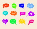 Vector Speech Bubbles, Design Elements Collection, Comic Boxes with Catch Words.