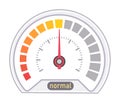 Vector speedometer indicating normal speed level