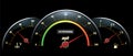Vector Speedometer. Temperature indicator and fuel Royalty Free Stock Photo