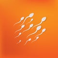Vector spermatozoons, floating to ovule