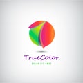 Vector sphere, circle 3d colorful logo.