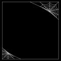 Vector Spider Web Corner On A Black Background.