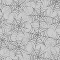 Vector spider web seamless pattern on the gray background. Halloween design