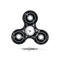 Vector spinner black and white illustration.