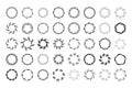 Vector spiral icons. Swirling motion wind vortex whirlpool. Exploding geometric shapes. Stock illustration isolated elements on