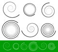 Vector spiral set with 6 different version with stroke profile.