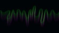 Vector spiral with sound wave. Abstract motion lines. Technology illustration rhythm dynamic music wave. Futuristic background