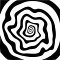 Vector spiral. Spiral. The concentric circles. The silhouette of the spiral. Effect, hypnosis, the symmetry of the spiral. Royalty Free Stock Photo