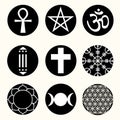 Vector Spiritual Symbols Set Illustration