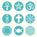 Vector Spiritual Symbols Set Illustration