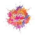 Vector splashes background. Yellow, purple, pink and lilac colors