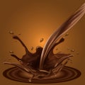 Vector Splashing chocolate liquid for your advertisement background.