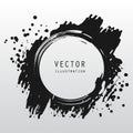vector splats splashes and blobs of black ink paint in different shapes drips Royalty Free Stock Photo