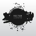 vector splats splashes and blobs of black ink paint in different shapes drips Royalty Free Stock Photo