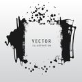 vector splats splashes and blobs of black ink paint in different shapes drips Royalty Free Stock Photo