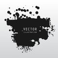 vector splats splashes and blobs of black ink paint in different shapes drips Royalty Free Stock Photo
