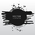 vector splats splashes and blobs of black ink paint in different shapes drips Royalty Free Stock Photo